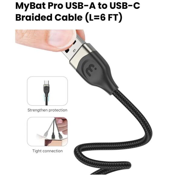 MyBat Pro USB Type-C Data Cable 6 FT - White Charging cable NWT iPhone 16 - Picture 3 of 5